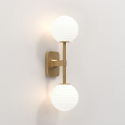 Tacoma Twin Bathroom 2 Light Wall Lamp Antique Brass IP44, G9 (Shade Not Included) - thumbnail 3