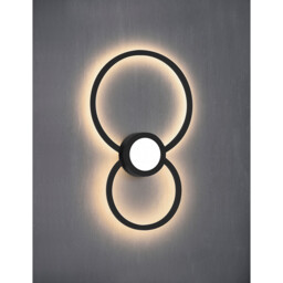 Mural Wall Lamp Circles, Dimmable, 24W, 3000K, 1440lm, Matt Black, 3yrs Warranty - thumbnail 2