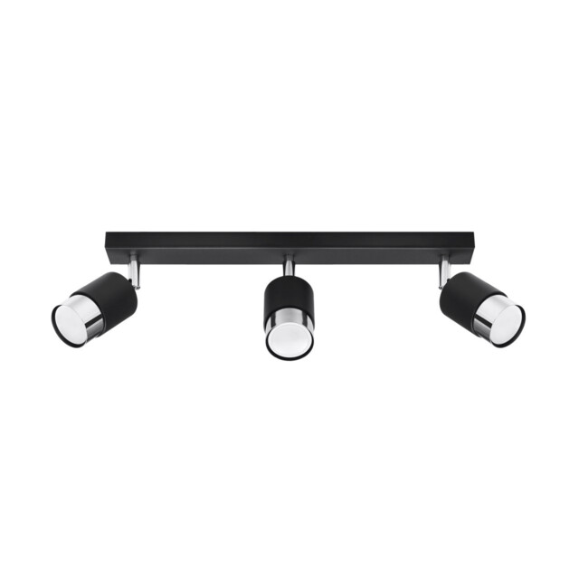 Nero Ceiling Spotlight Bar, Black/Chrome, 3x GU10 - image 1