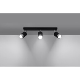 Nero Ceiling Spotlight Bar, Black/Chrome, 3x GU10 - thumbnail 3
