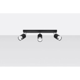 Nero Ceiling Spotlight Bar, Black/Chrome, 3x GU10 - thumbnail 2