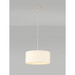 Baymont Polished Chrome E27 Universal Single Pendant With 40cm x 18cm Faux Silk Shade, Ivory Pearl/White Laminate - thumbnail 2