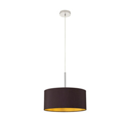 Baymont Polished Chrome E27 Universal Single Pendant With 40cm x 18cm Dual Faux Silk Shade, Midnight Black/Green Olive - thumbnail 5