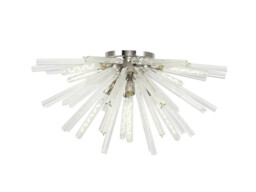 Hornby 8 Light E27, Semi Flush Polished Nickel , Clear Glass - thumbnail 1