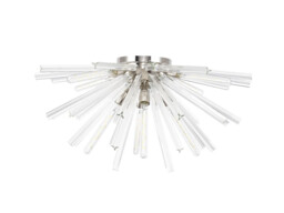 Hornby 8 Light E27, Semi Flush Polished Nickel , Clear Glass - thumbnail 5