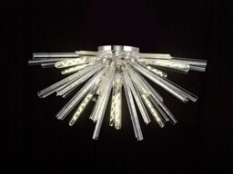 Hornby 8 Light E27, Semi Flush Polished Nickel , Clear Glass - thumbnail 3