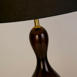 Marakesh Table Lamp Satin Brass Metal Black Ombre Glass - thumbnail 3