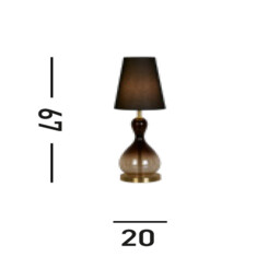 Marakesh Table Lamp Satin Brass Metal Black Ombre Glass - thumbnail 5