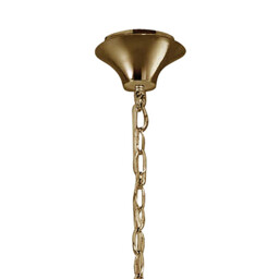 Tiffany Pendant 6+6 Light E14+G9, French Gold With Soft Bronze Shades & Clear Crystal - thumbnail 3