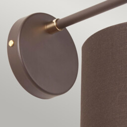 Balance 1 Light Indoor Dome Wall Light Brown, Polished Brass, E27 - thumbnail 3