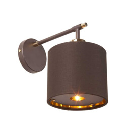 Balance 1 Light Indoor Dome Wall Light Brown, Polished Brass, E27 - thumbnail 1