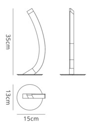 On Table Lamp Left 5W LED 3000K, 500lm, Polished Chrome, Frosted Acrylic - thumbnail 2