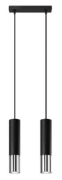 Loopez Twin Hanging Pendant Light Black, Chrome GU10 - thumbnail 1