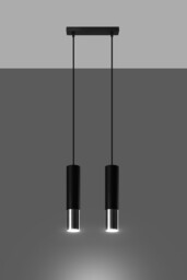 Loopez Twin Hanging Pendant Light Black, Chrome GU10 - thumbnail 3