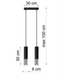 Loopez Twin Hanging Pendant Light Black, Chrome GU10 - thumbnail 5