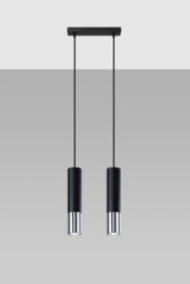 Loopez Twin Hanging Pendant Light Black, Chrome GU10 - thumbnail 2