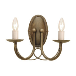 Minster 2 Light Indoor Candle Wall Light Black, Gold, E14 - thumbnail 1