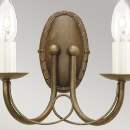Minster 2 Light Indoor Candle Wall Light Black, Gold, E14 - thumbnail 2