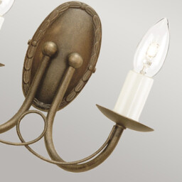 Minster 2 Light Indoor Candle Wall Light Black, Gold, E14 - thumbnail 3