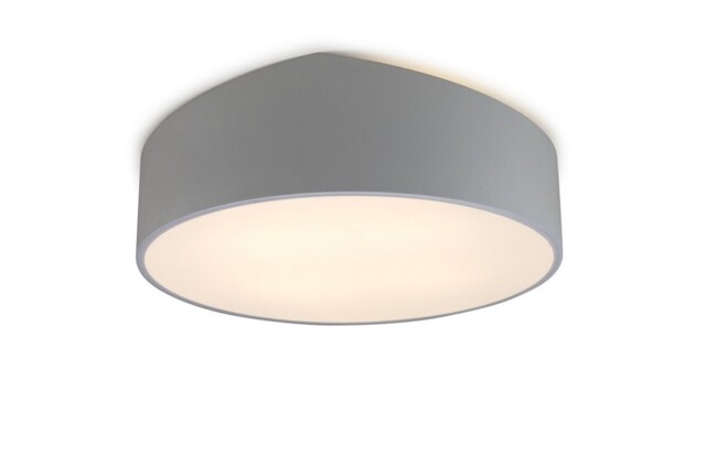 Mini Flush Ceiling Light 50cm Round, 5 x E27 (Max 20W), Silver, IP44 - image 1