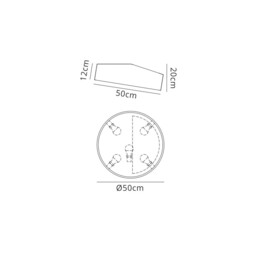 Mini Flush Ceiling Light 50cm Round, 5 x E27 (Max 20W), Silver, IP44 - thumbnail 2