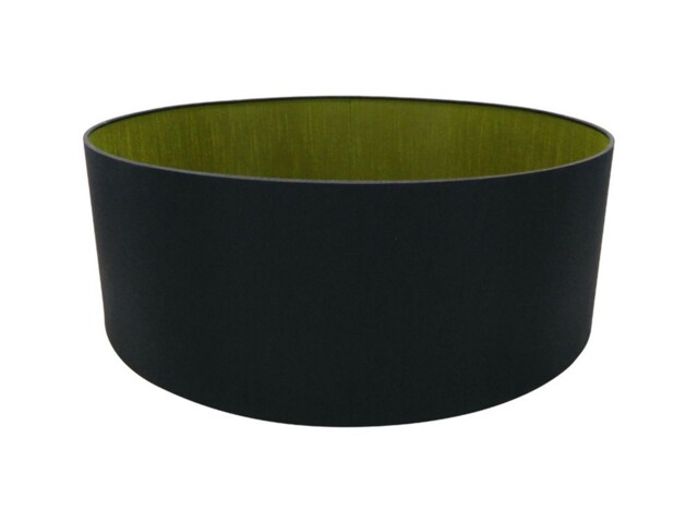 Sigma Round Cylinder, 600 x 220mm Dual Faux Silk Fabric Shade, Midnight Black, Green Olive - image 1
