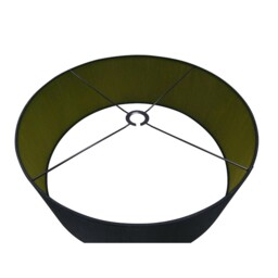 Sigma Round Cylinder, 600 x 220mm Dual Faux Silk Fabric Shade, Midnight Black, Green Olive - thumbnail 5