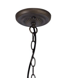 Worcester 2 Light Uplighter Ceiling Pendant E27 With 30cm Tiffany Shade, Red, Crystal, Aged Antique Brass - thumbnail 3