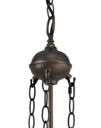 Worcester 2 Light Uplighter Ceiling Pendant E27 With 30cm Tiffany Shade, Red, Crystal, Aged Antique Brass - thumbnail 5