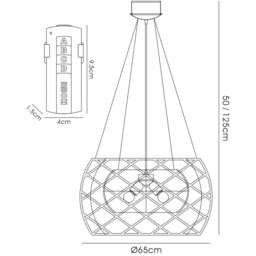 Atria Pendant 3 Light E27 LEDs And Remote Control Stainless Steel - thumbnail 3
