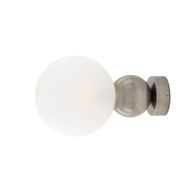 Helena Globe Wall Light, Antique Silver, Frosted Glass