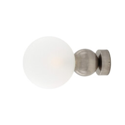 Helena Globe Wall Light, Antique Silver, Frosted Glass