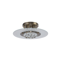 Delmar 39cm Flush Ceiling Round 4 Light G9 Antique Brass/Glass/Crystal - thumbnail 2