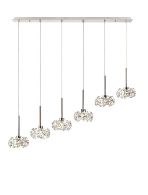 Salisbury , 6 Light G9 2m Linear Pendant With Polished Chrome And Crystal Shade - image 1