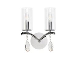 Rhea Wall Lamp Switched 2 Light E14 Polished Chrome, Crystal With Clear Glass - thumbnail 5