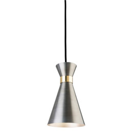 Ohio 1 Light Ceiling Pendant Antique Silver, Brass, E27
