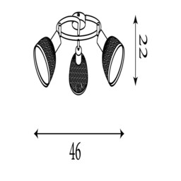 Lance 3 Light Round Spotlight Black Metal & Bamboo Shade - thumbnail 3