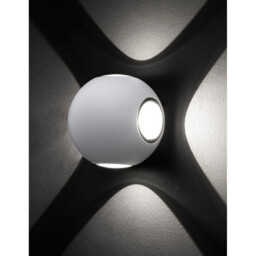 Como 4 Light Outdoor Flush Wall Lamp Sandy White Aluminium, Glass LED 4x1W 265Lm 3000K IP54 - thumbnail 3