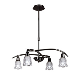 Amel Telescopic Convertible To Semi Flush 4 Light L1/SGU10, Black Chrome