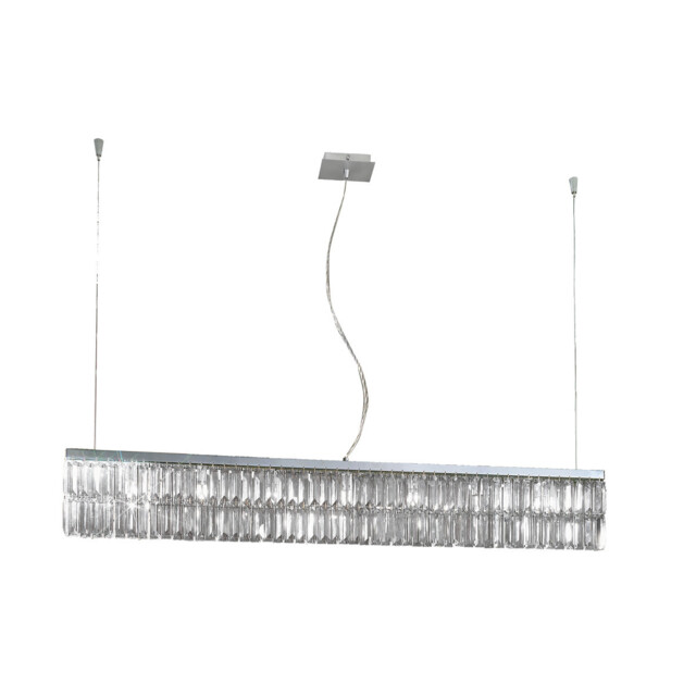 Prisma Crystal Pendant Ceiling Light 10 Light Chrome
