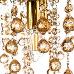 London 46cm Ceiling Light Gold Colors Acrylic Crystal Gold 5x E14 - thumbnail 3