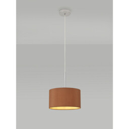 Baymont Polished Chrome E27 Universal Single Pendant With 30cm x 17cm Dual Faux Silk Shade, Raw Cocoa/Grecian Bronze - thumbnail 2