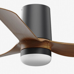 Mini Punt Tub 90cm Smart LED Ceiling Fan Black, Dark Wood Blades - thumbnail 3