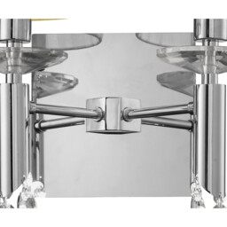 Tiffany Wall Lamp Switched 2+2 Light E14+G9, Polished Chrome With Cream Shades & Clear Crystal - thumbnail 3