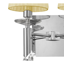 Tiffany Wall Lamp Switched 2+2 Light E14+G9, Polished Chrome With Cream Shades & Clear Crystal - thumbnail 5