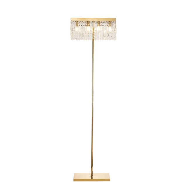 Wethersfield 50x15cm Rectangular Floor Lamp, 4 Light E14, Gold, Crystal - image 1