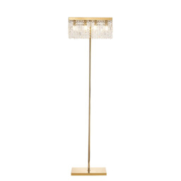 Wethersfield 50x15cm Rectangular Floor Lamp, 4 Light E14, Gold, Crystal - thumbnail 1