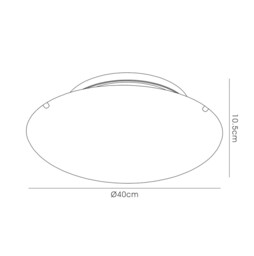 Tassa 18W LED Medium Flush Ceiling Light, 400mm Round, 4000K 1500lm CRI80, Randon Line Pattern Glass - thumbnail 3