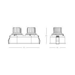Astra Twin Recessed Downlight Sandy White LED 3000K IP44 - Driver Not Included - thumbnail 2