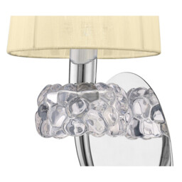 Loewe Wall Lamp Switched 1 Light E14, Polished Chrome With Cream Shade - thumbnail 5